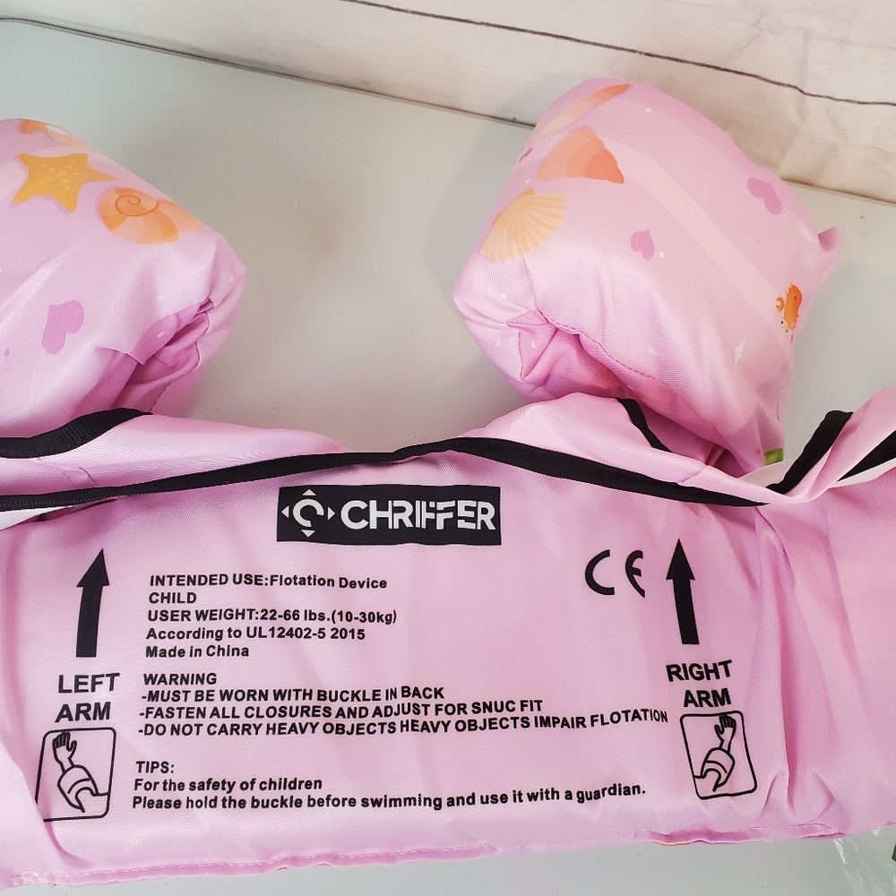 Kids Swim Vest with Arm Bands - Pink - Picture 2 of 5